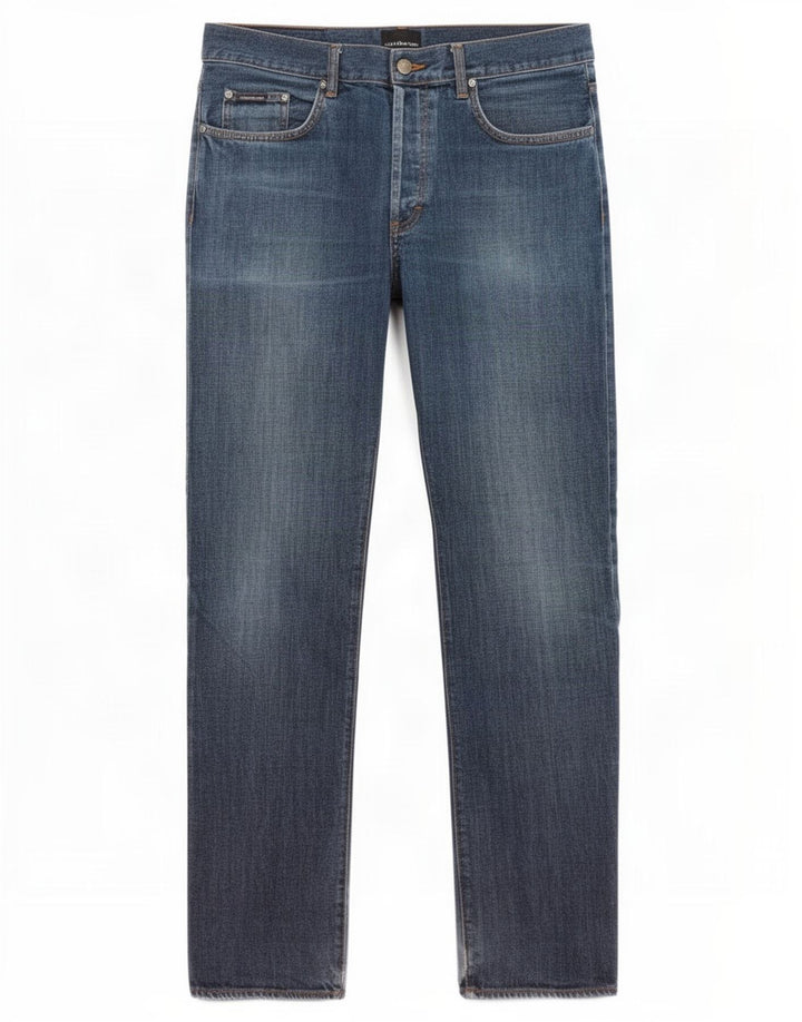 Calvin Klein Herren Straight Jeans W36 L33 Blaue Baumwolle