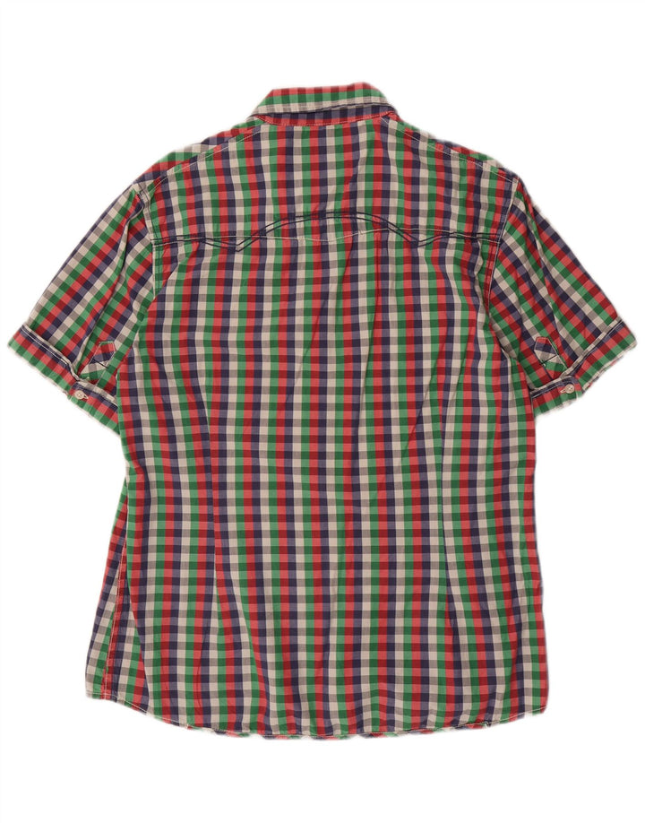 GARCIA Herren Slim Fit Kurzarmhemd XL Mehrfarbig Gingham