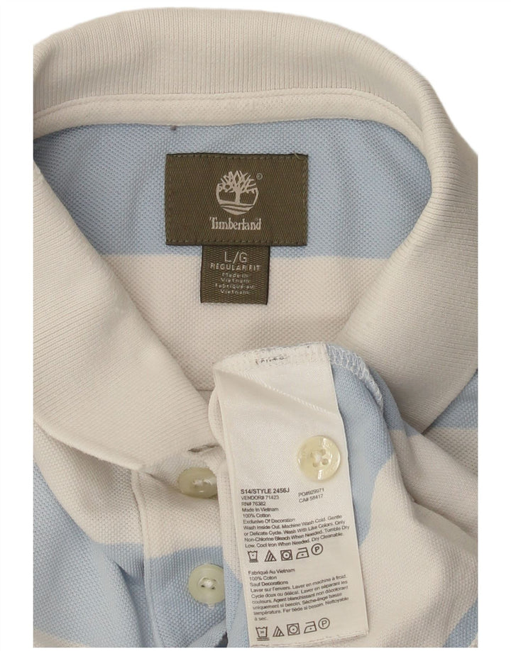 Timberland Herren-Poloshirt mit normaler Passform, groß, blau gestreift, Baumwolle
