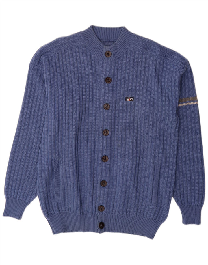 Vintage Herren Cardigan Pullover Groß Blau