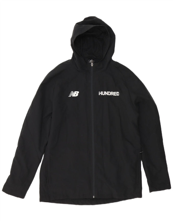 New Balance Herren Graphic Hooded Rain Jacket UK 40 Large Schwarz Polyester