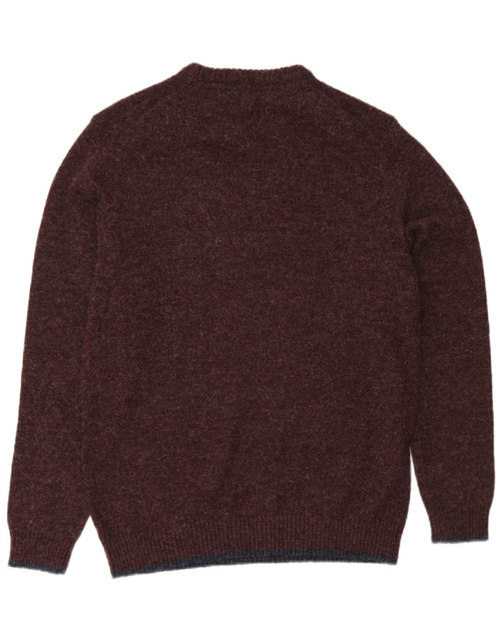 Weird Fish Herren-Pullover mit Rundhalsausschnitt, Größe L, Burgunderrot, Polyester