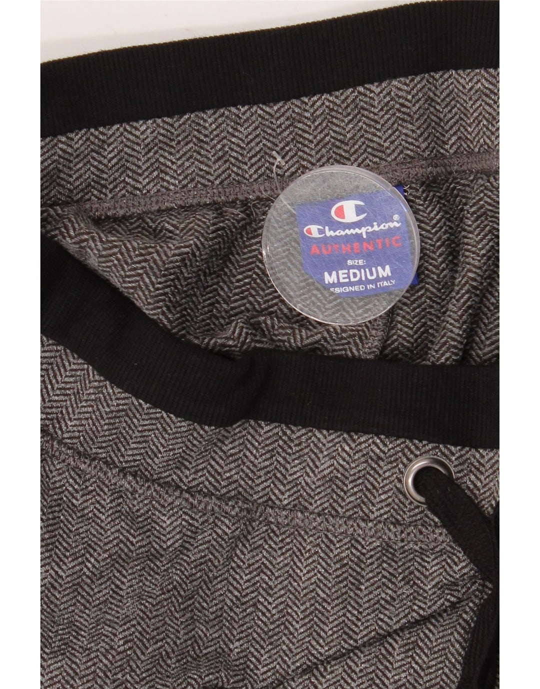 Champion Damen-Trainingshose, Jogginghose, mittelgrau, Fischgrätenmuster