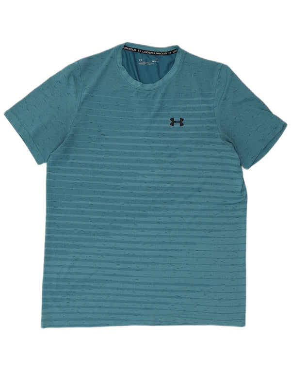 UNDER ARMOUR Mens T-Shirt Top Large Blue Flecked