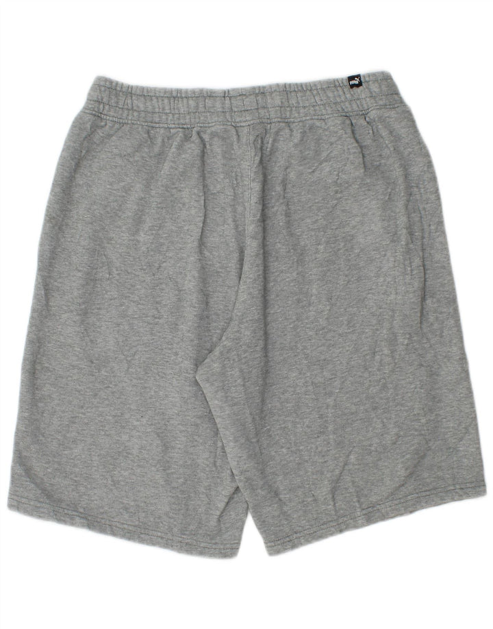 PUMA Herren-Sportshorts aus mittelgrau gefleckter Baumwolle