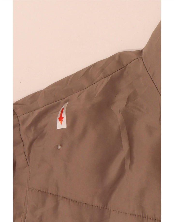 Zara Damen Oversize Crop Hooded Wattierte Jacke UK 20 2XL Beige Polyester