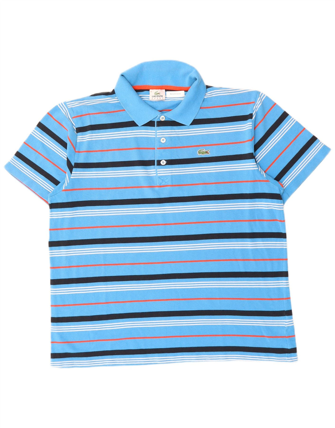 LACOSTE Herren-Poloshirt, Größe 6 XL, blau gestreift, Baumwolle