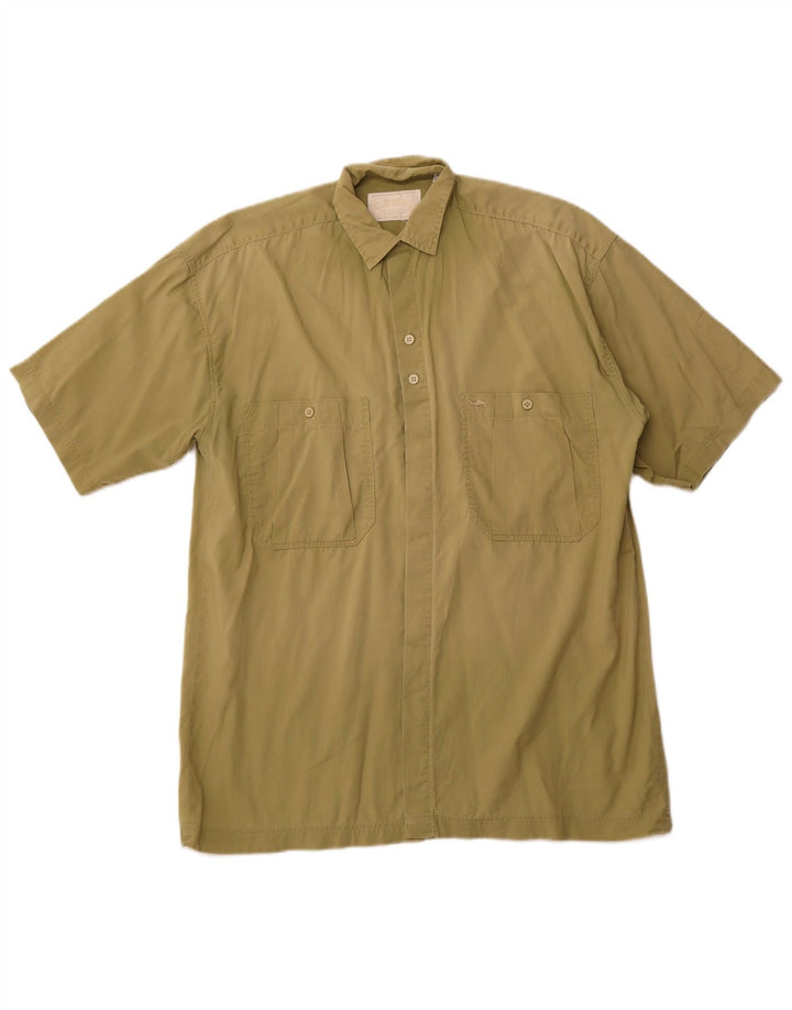 CAMEL ACTIVE Herren Kurzarmhemd Small Khaki Baumwolle