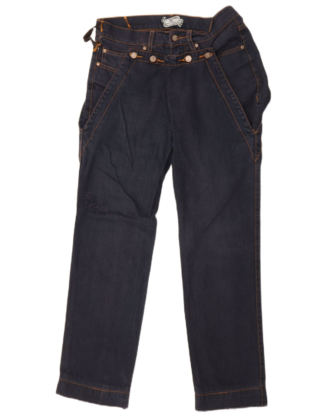 Frankie Morello Damen Straight Jeans W30 L30 Marineblau