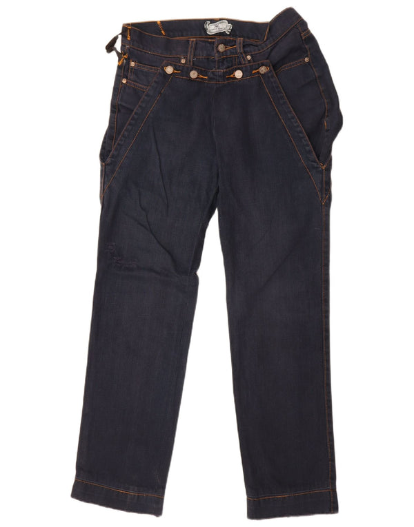 Frankie Morello Damen Straight Jeans W30 L30 Marineblau