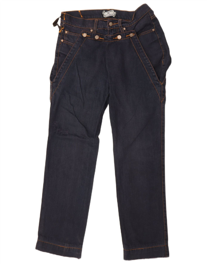 Frankie Morello Damen Straight Jeans W30 L30 Marineblau