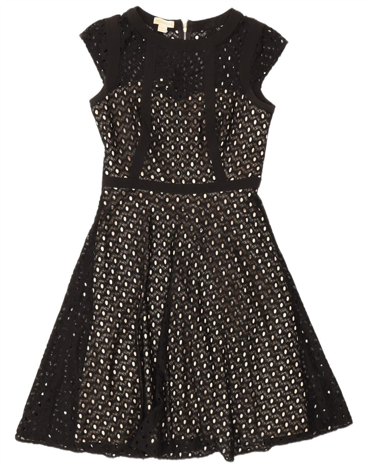 Monsoon Damen A-Linien-Kleid UK 10 Small Schwarz Nylon