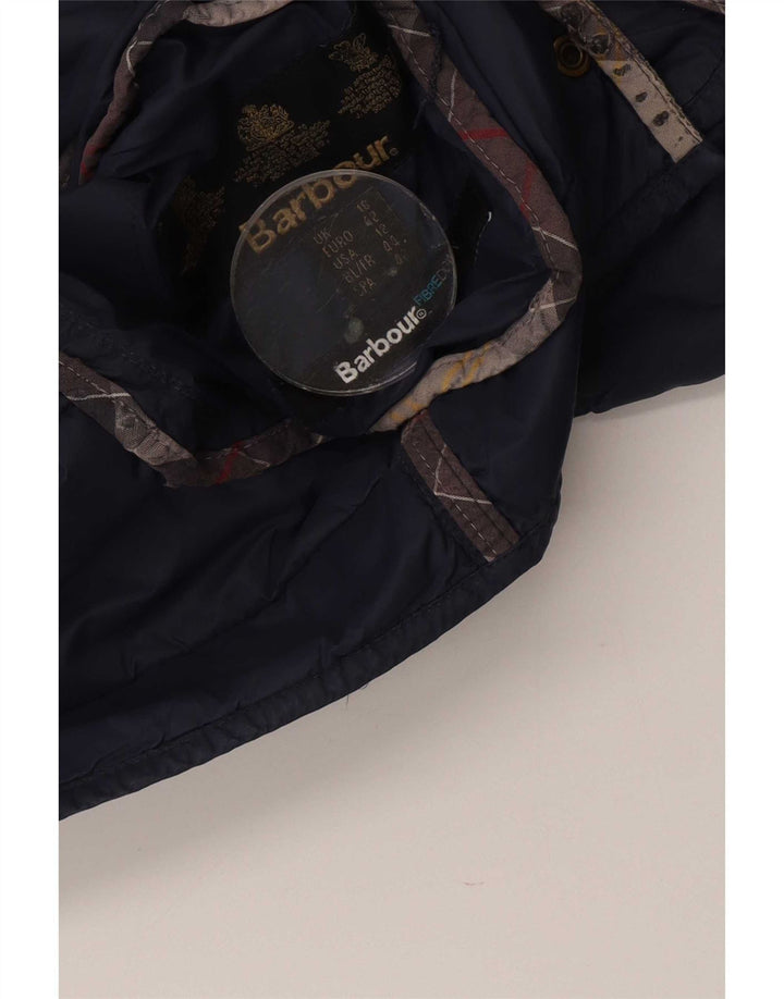 Barbour Damen Wattierte Jacke UK 16 Large Marineblau Colourblock Polyamid
