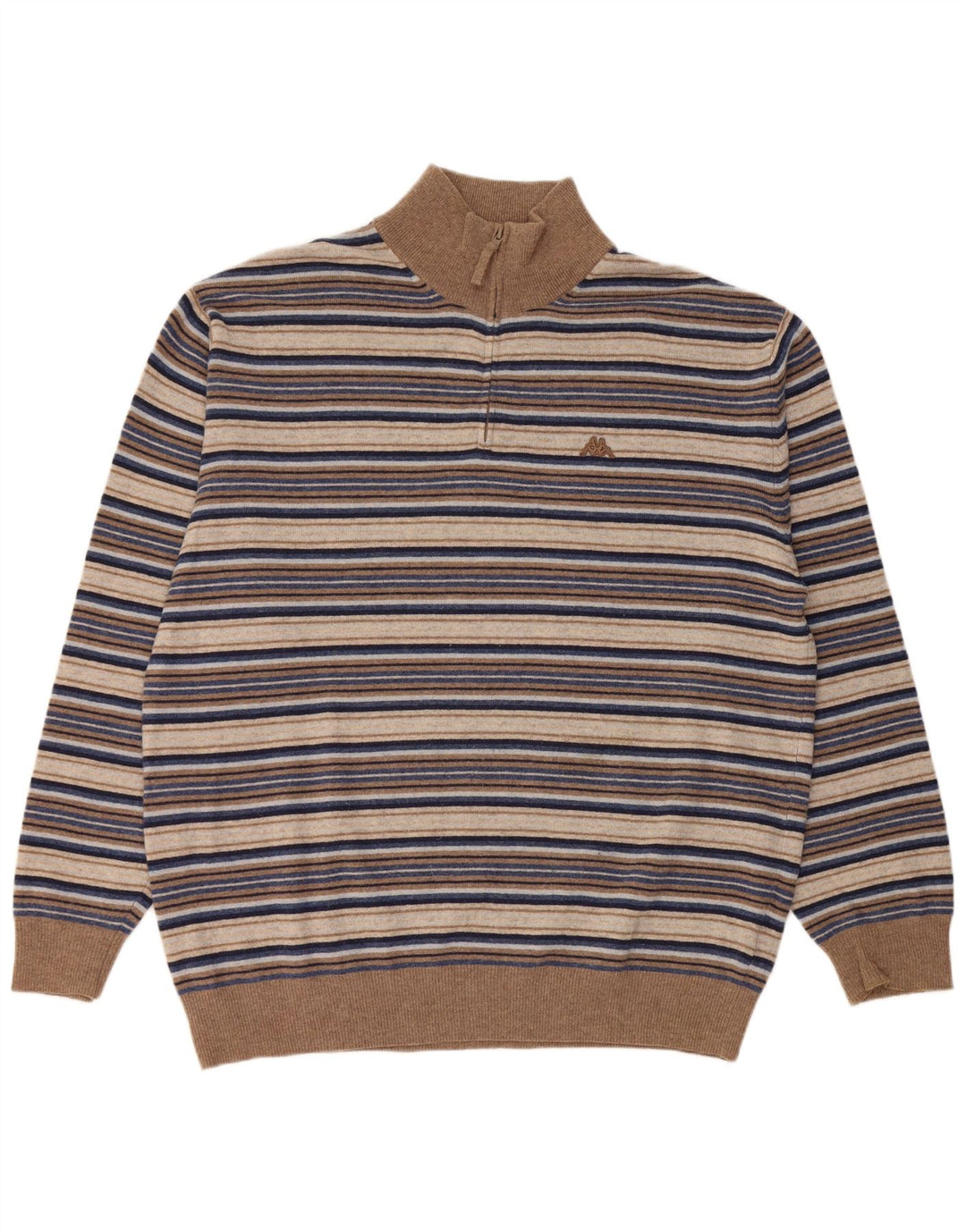 Kappa Herren-Pullover mit Reißverschluss, 3XL, mehrfarbig, gestreift, Wolle