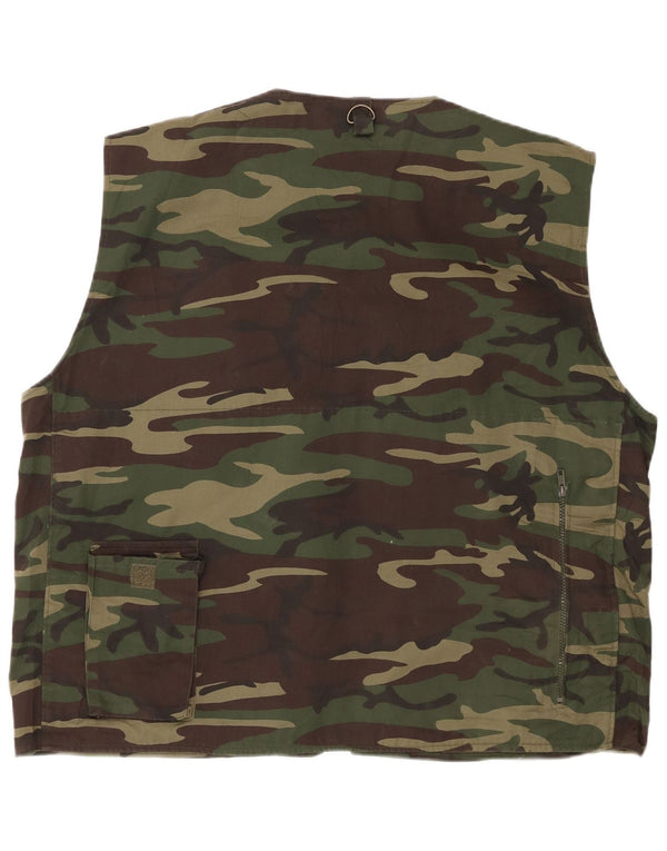 ESSE EMME Herren Utility Gilet UK 42 XL Khaki Camouflage Polyester