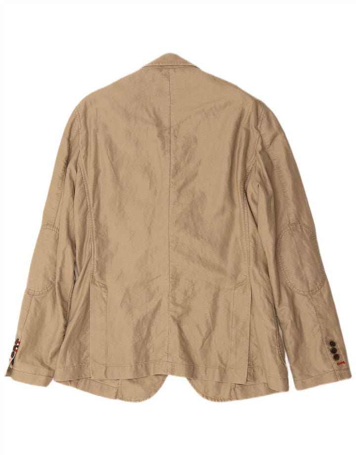 Napapijri Herren Geographic 2-Knopf-Blazerjacke UK 38 Mittelbeige Baumwolle