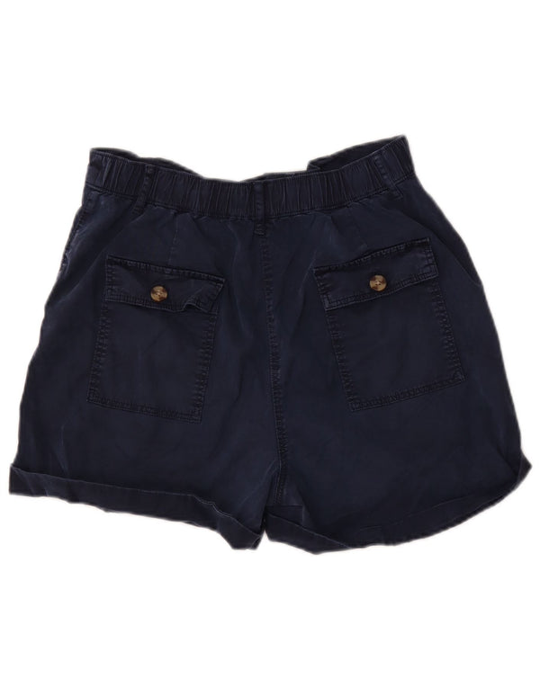 Marks & Spencer Damen-Freizeitshorts mit hoher Taille, UK 12, Mittel W34, Marineblau