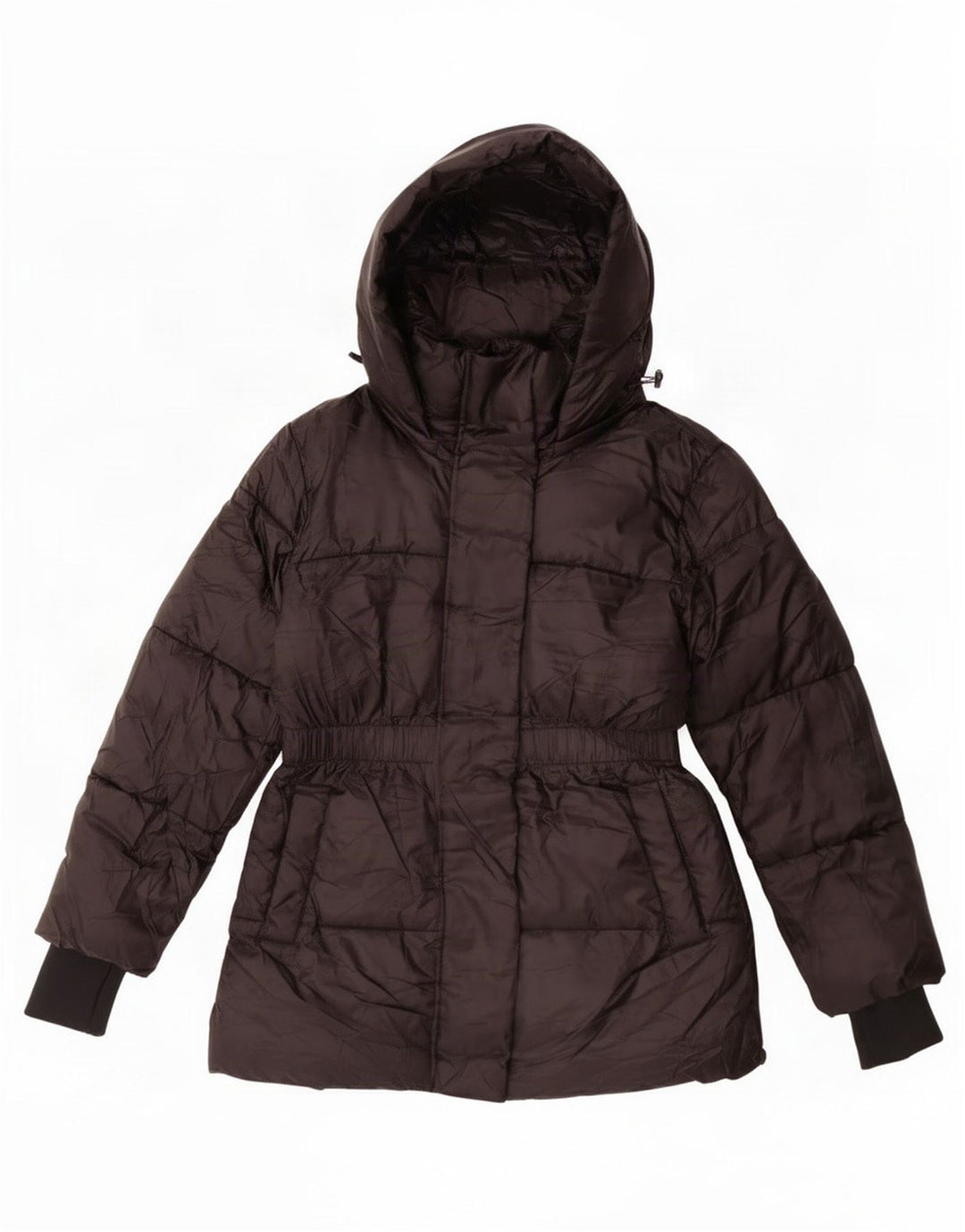 Gap Damen-Kapuzen-Übergröße, wattierte Jacke, UK 10, Größe S, Schwarz, Polyester