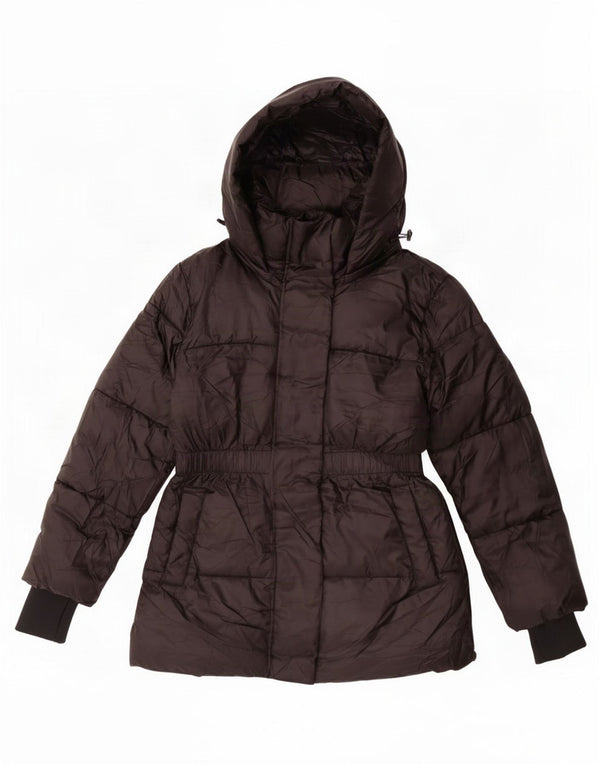 Gap Damen-Kapuzen-Übergröße, wattierte Jacke, UK 10, Größe S, Schwarz, Polyester