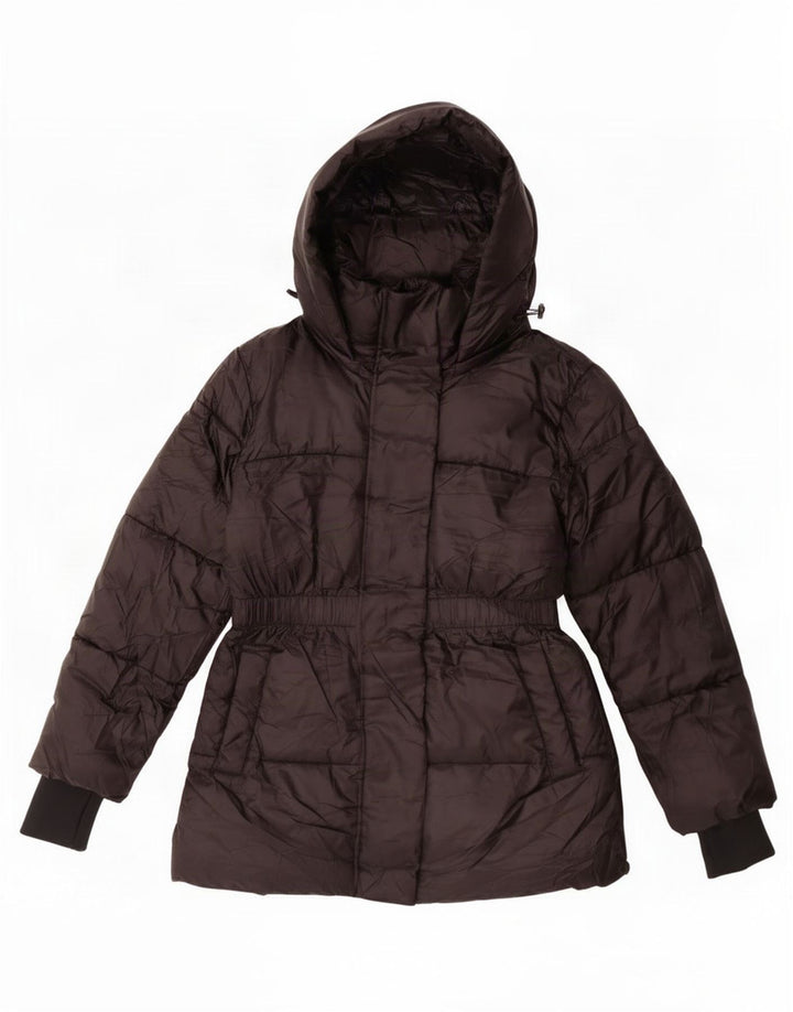 Gap Damen-Kapuzen-Übergröße, wattierte Jacke, UK 10, Größe S, Schwarz, Polyester