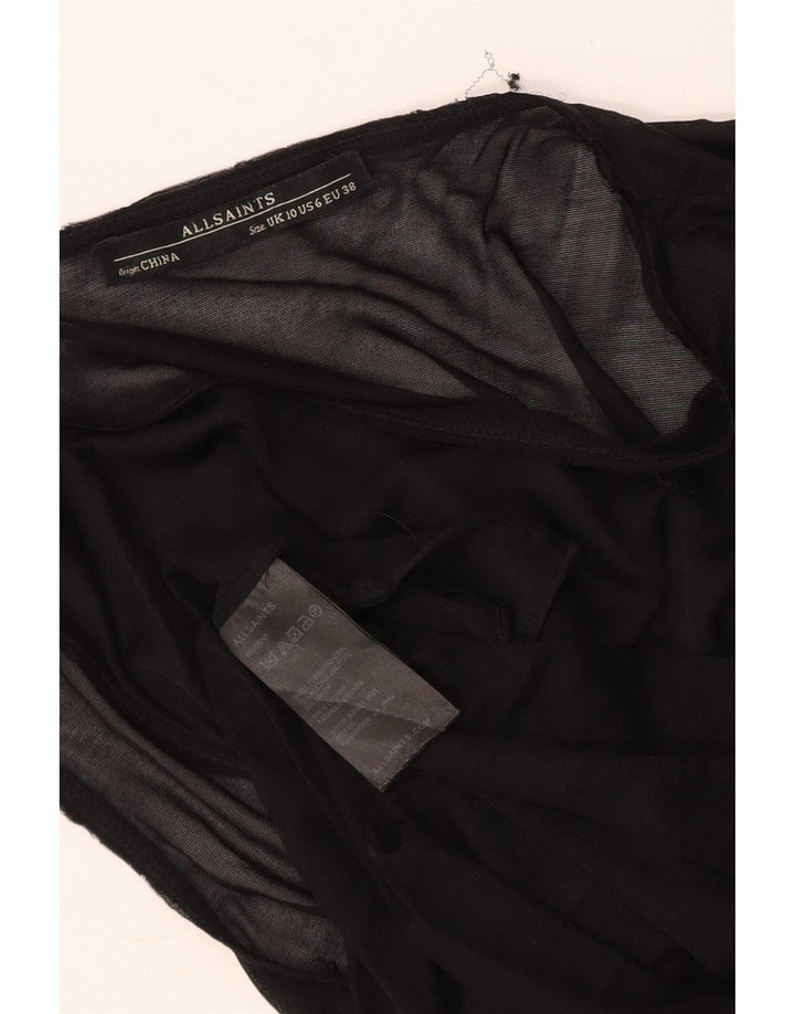 All Saints Damen-Bluse, ärmellos, Gr. 10, Größe S, Schwarz, Acetat