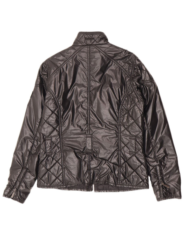 Barbour Damen Quilted Utility Jacke UK 12 Mittelschwarzes Polyester
