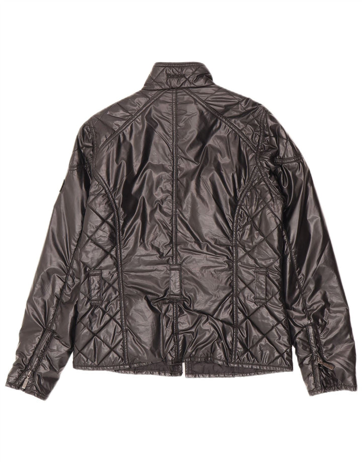 Barbour Damen Quilted Utility Jacke UK 12 Mittelschwarzes Polyester