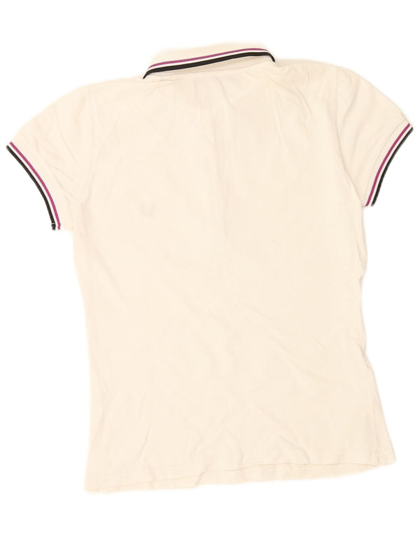 FRED PERRY Damen Poloshirt UK 12 Mittelweiße Baumwolle