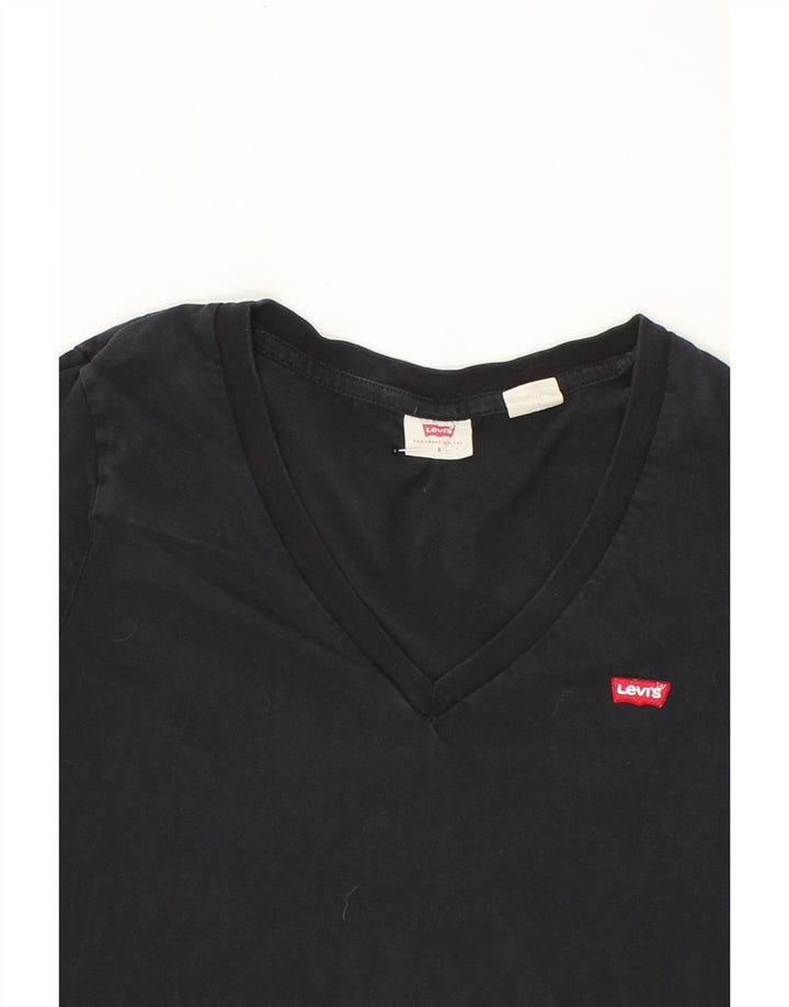 LEVI'S Womens T-Shirt Top UK 10 Small Black Cotton Vintage Levi's and Second-Hand Levi's from Messina Hembry 