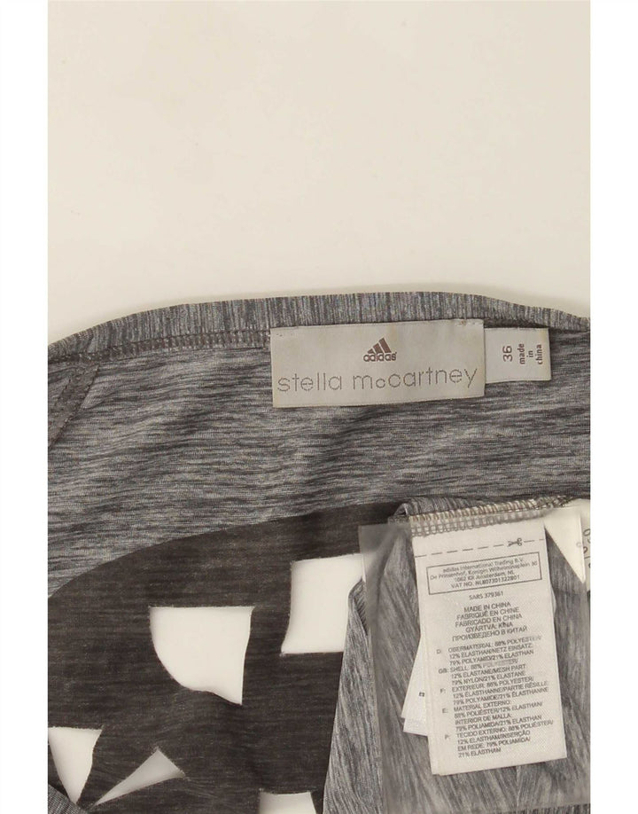 Adidas Damen Stella McCartney Graphic Tunika Top EU 36 Small Grau Polyester