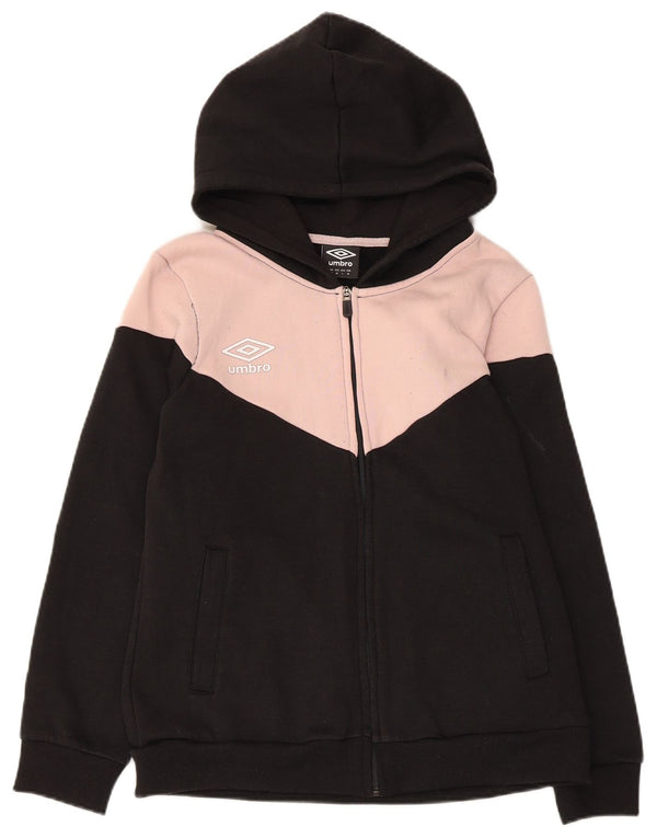 Umbro Damen-Kapuzenpullover mit Reißverschluss, UK 12, Mittelschwarz, Colourblock-Baumwolle