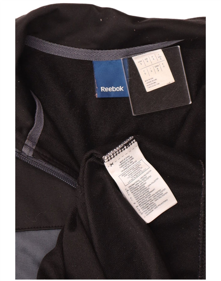 Reebok Herren-Trainingsanzugoberteil, Jacke, Größe S, Schwarz, Farbblock-Polyester