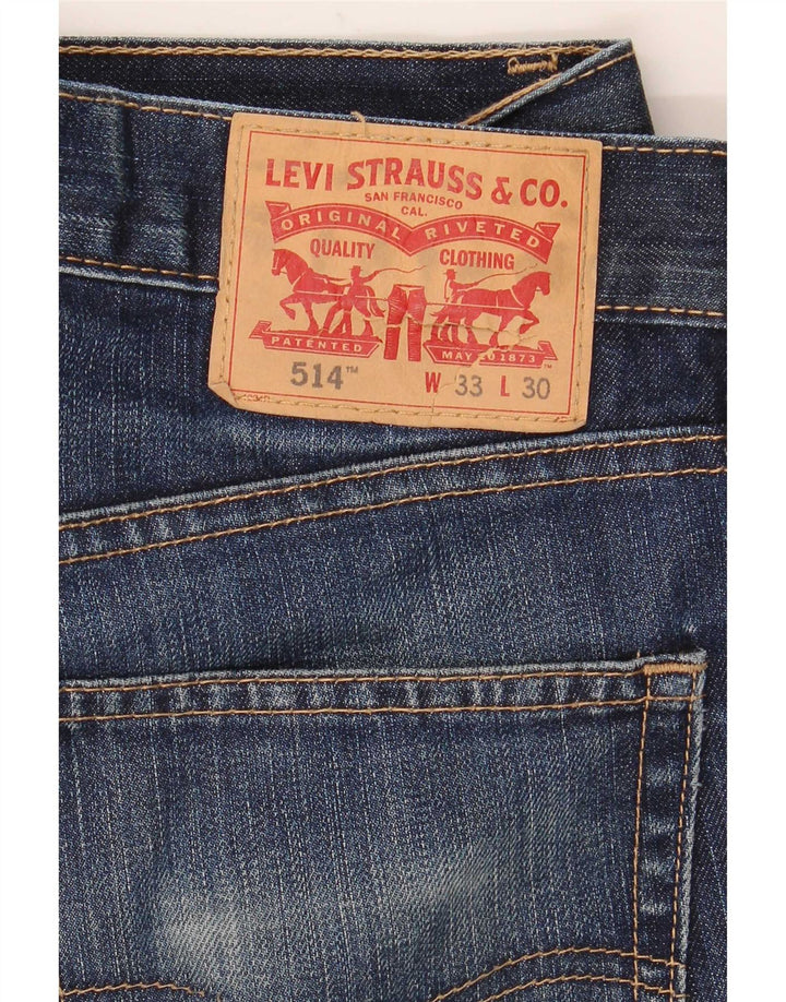 Levi's Herren 514 Gerade Jeans W33 L30 Marineblau Baumwolle