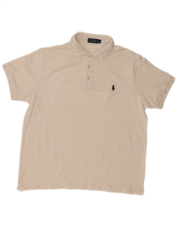 Polo Ralph Lauren Herren-Poloshirt, groß, weiß, klassisch