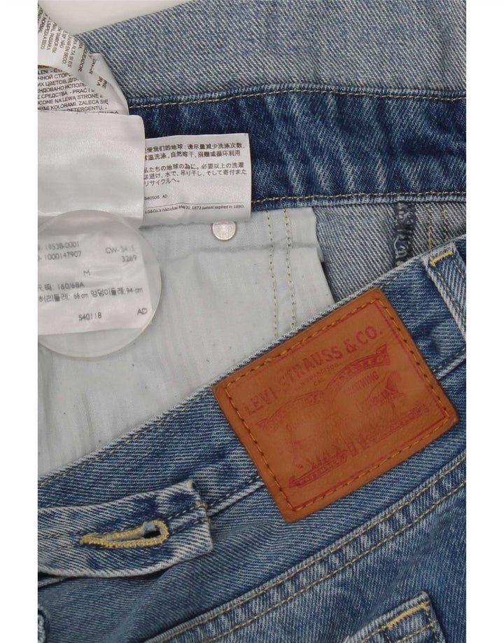 Levi's Damen Distressed Dungarees Straight Jeans Medium W36 L27 Blau