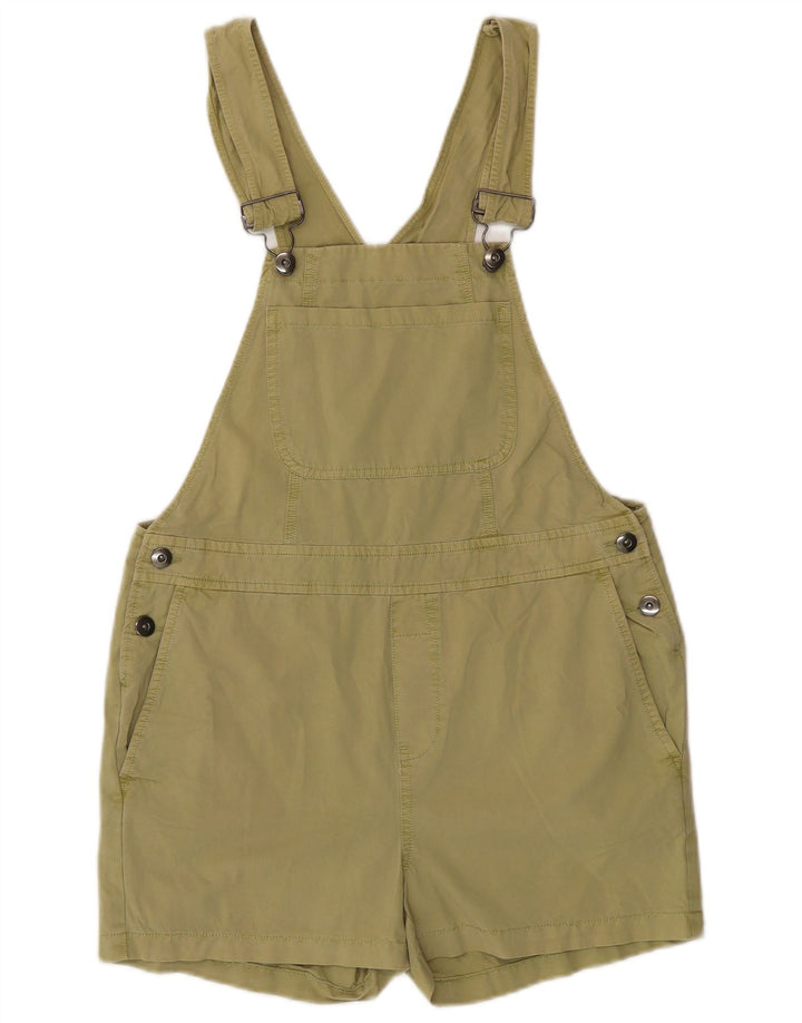 VINTAGE Damen Latzhose Shorts Medium W34 Grüne Baumwolle