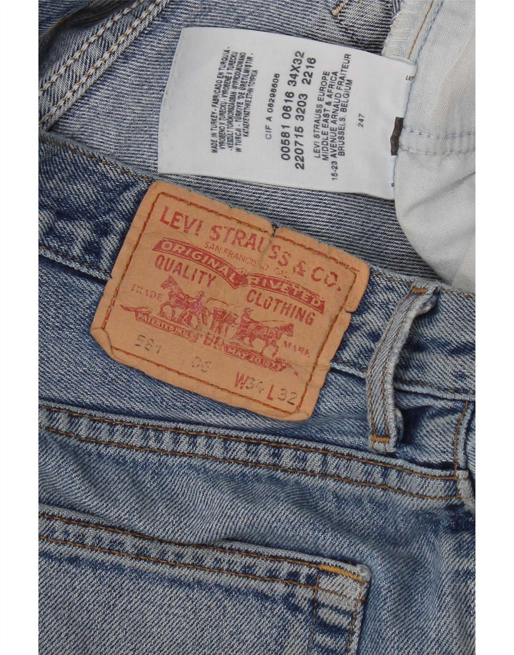 Levi's Damen 581 Straight Jeans W34 L32 Blaue Baumwolle