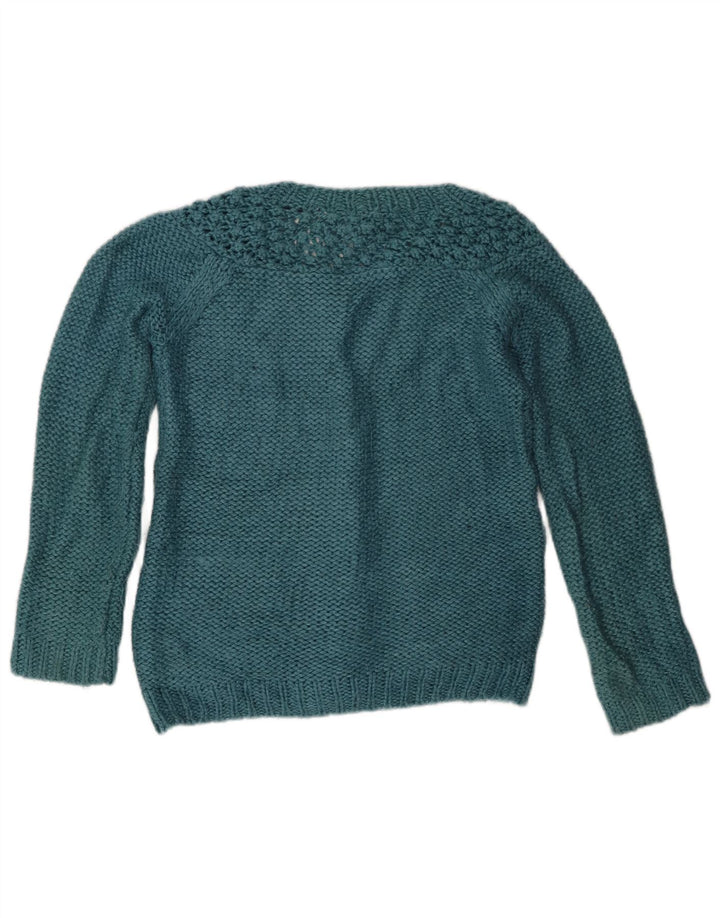 Fat Face Damen-Strickjacke, Gr. 8, Small, Blau, Acryl