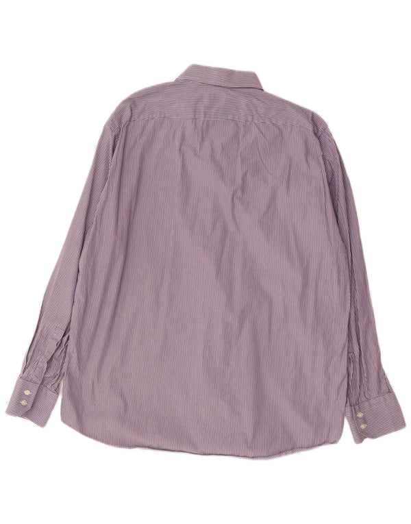Hugo Boss Herren-Hemd in normaler Passform, Größe 17 1/2 XL, lila Nadelstreifen