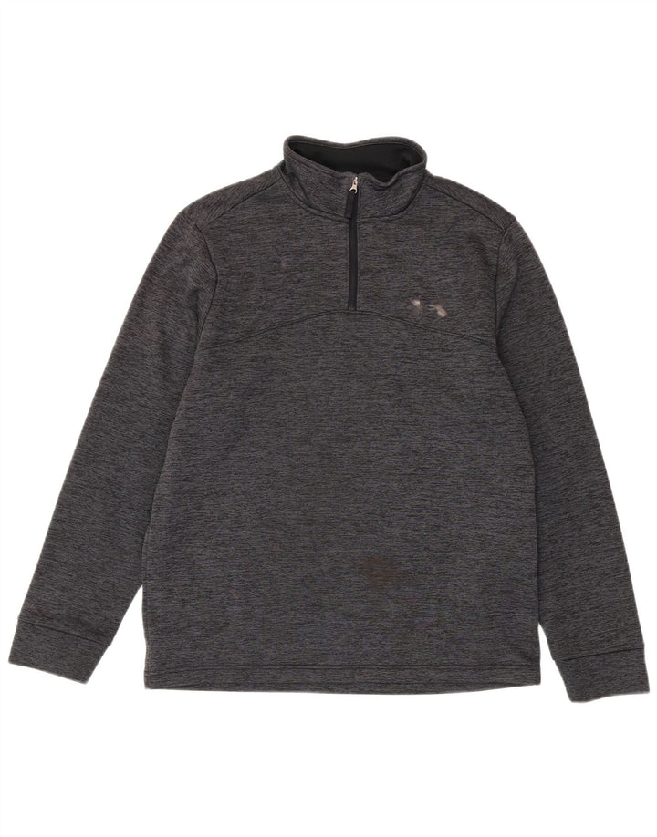 Under Armour Herren Cold Gear Zip Neck Sweatshirt Pullover Mittelgrau meliert