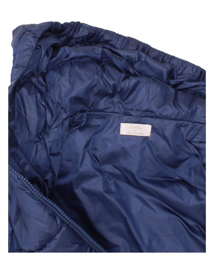 Wattierte Vintage-Jacke für Jungen mit Kapuze, 5–6 Jahre, marineblaues Polyester