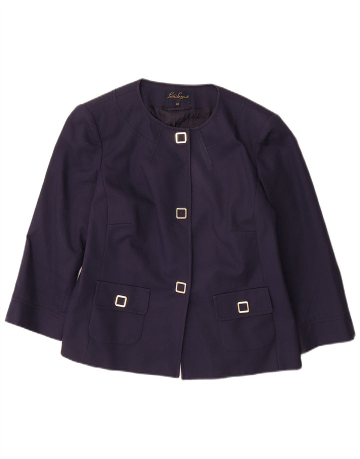 Luisa Spagnoli Damen 3-Knopf-Blazer mit 3/4-Ärmeln IT 48 XL Marineblau