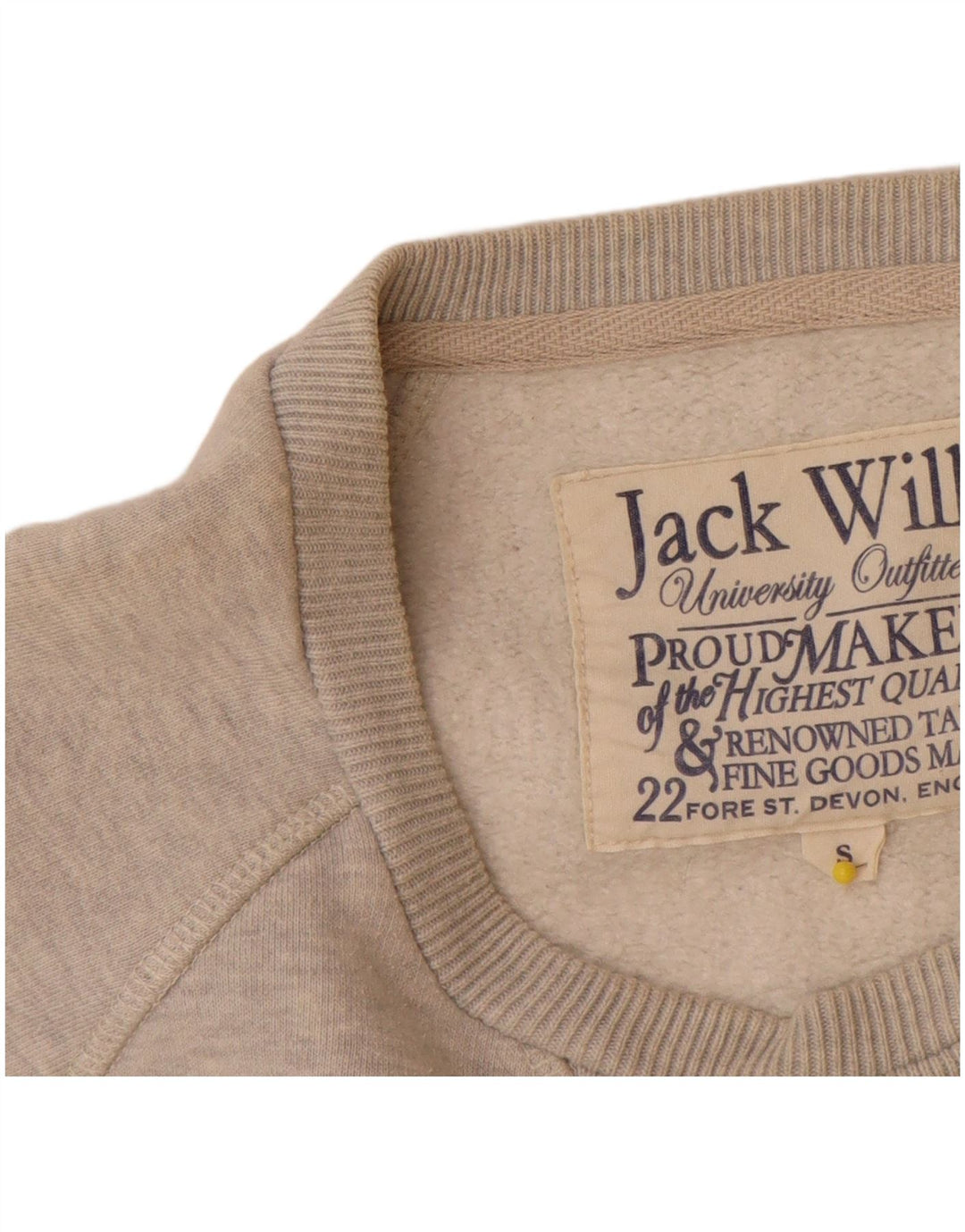 Jack Wills Herren-Sweatshirt mit Grafik, Größe S, grau meliert, Baumwolle