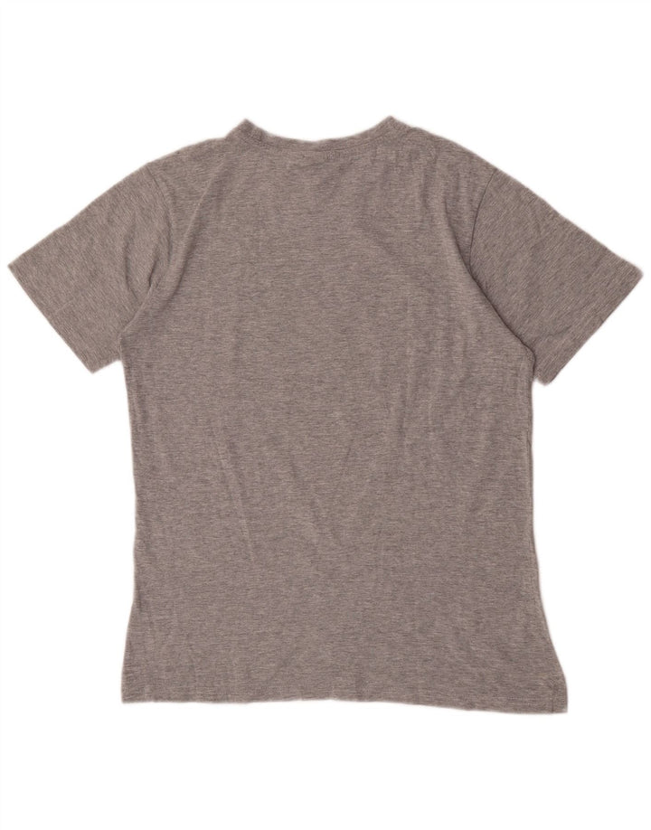 Sergio Tacchini Herren Grafik-T-Shirt-Oberteil aus mittelgrau gesprenkelter Baumwolle