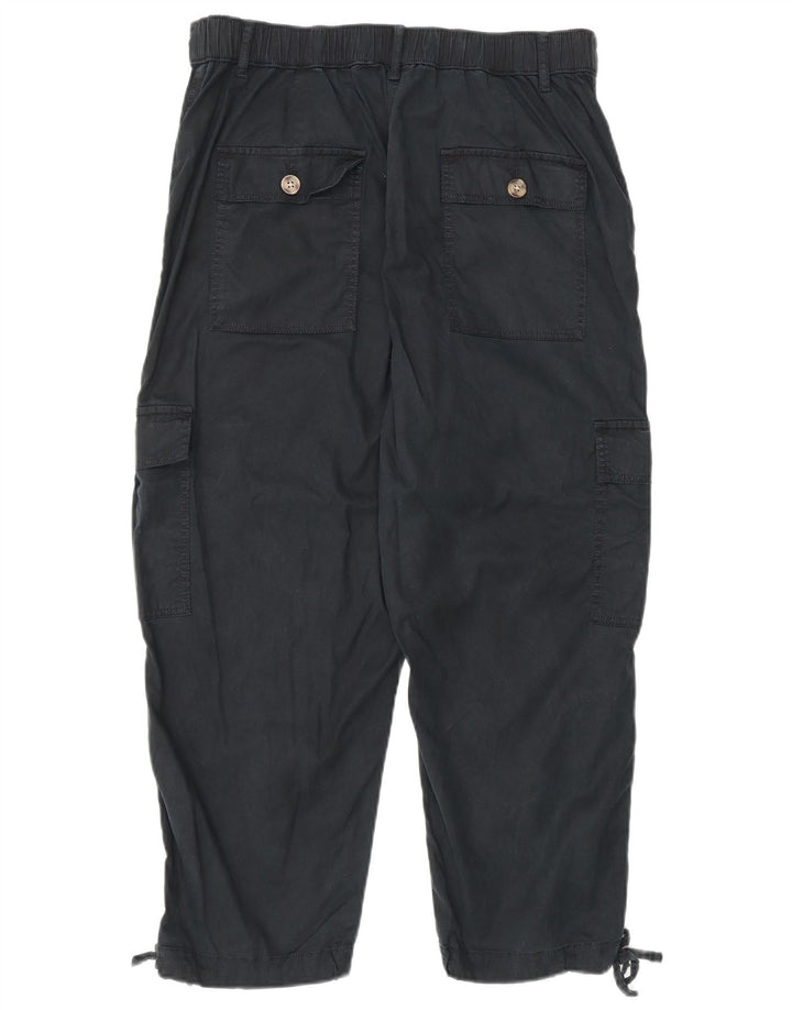 Marks & Spencer Damen Crop Cargohose UK 12 Medium W30 L23 Schwarz