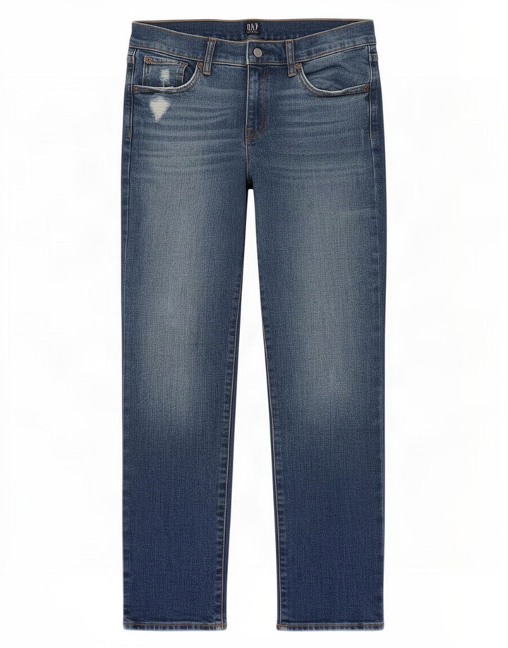 Gap Damen Distressed Straight Jeans W26 L29 Blaue Baumwolle