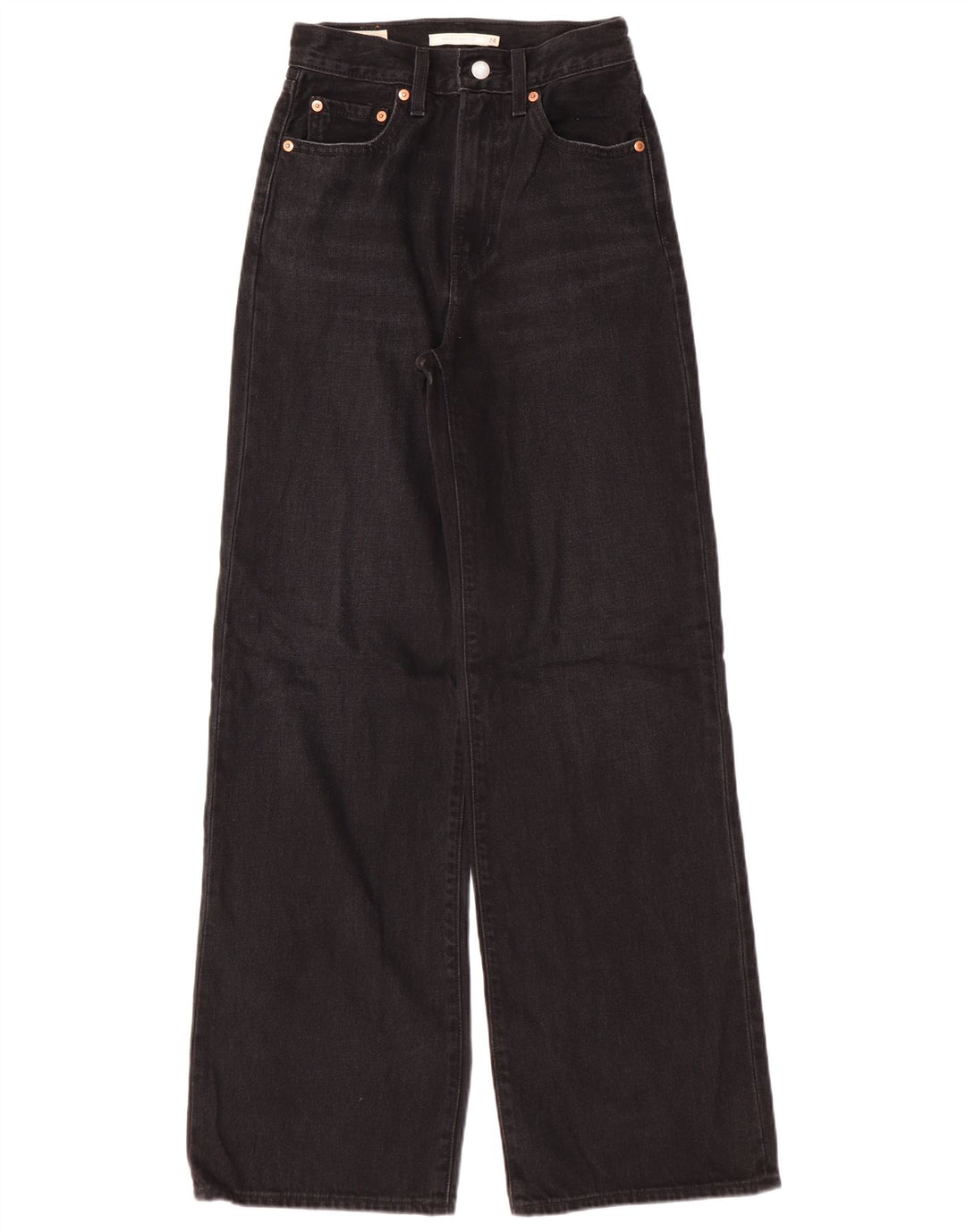 Levi's Damen-Jeans mit hoher Taille und weitem Bein, W24 L32, schwarze Baumwolle, klassisch