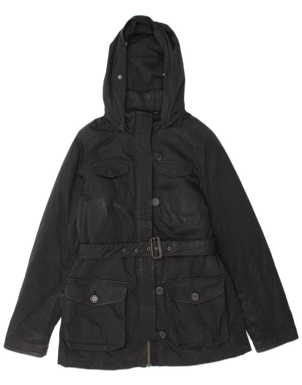 Woolrich Damen-Utility-Jacke mit Kapuze, UK 14, mittelschwarz, Polyester