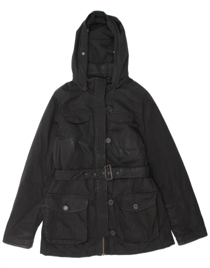 Woolrich Damen-Utility-Jacke mit Kapuze, UK 14, mittelschwarz, Polyester