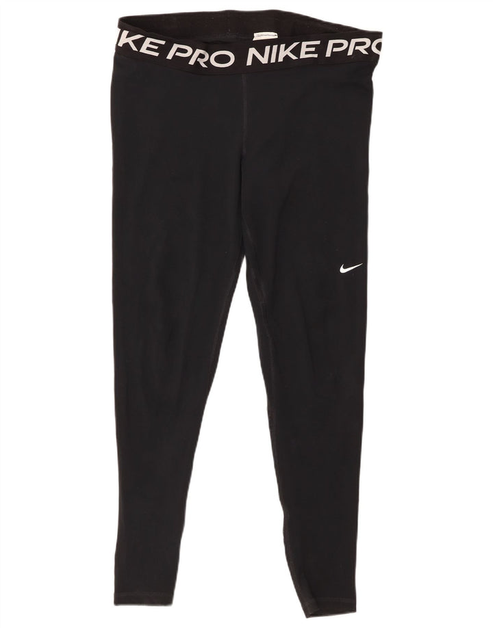 Nike Womens Graphic Leggings UK 18 XL Schwarz Polyester